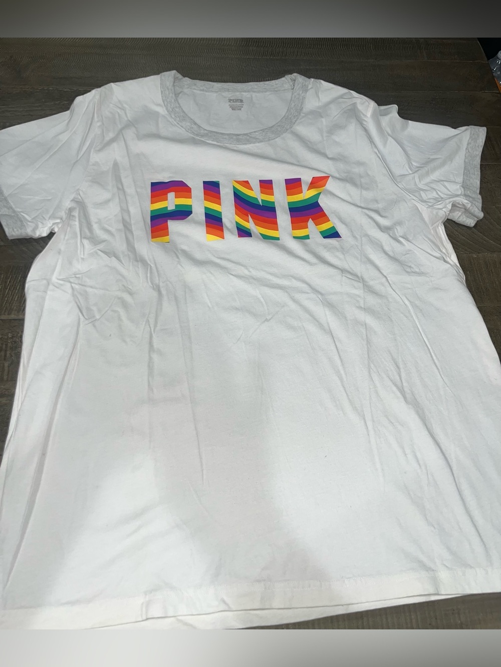 PINK Victoria's Secret White Logo Tee